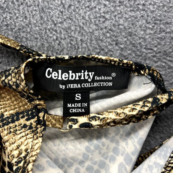 Hera Collection Bodysuit Womens Small Snake Skin Print Sleeveless Snap Celebrity - Picture 12 of 14